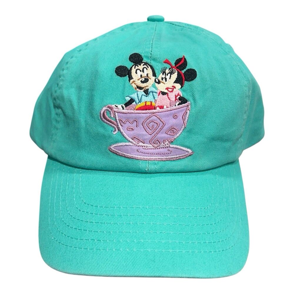 Disney Mickey Minnie Teacup Hat Womens Blue Pink Walt Disney World Ride Cap